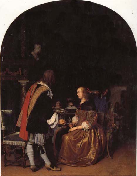 Frans van mieris the elder Refresbment with Oysters